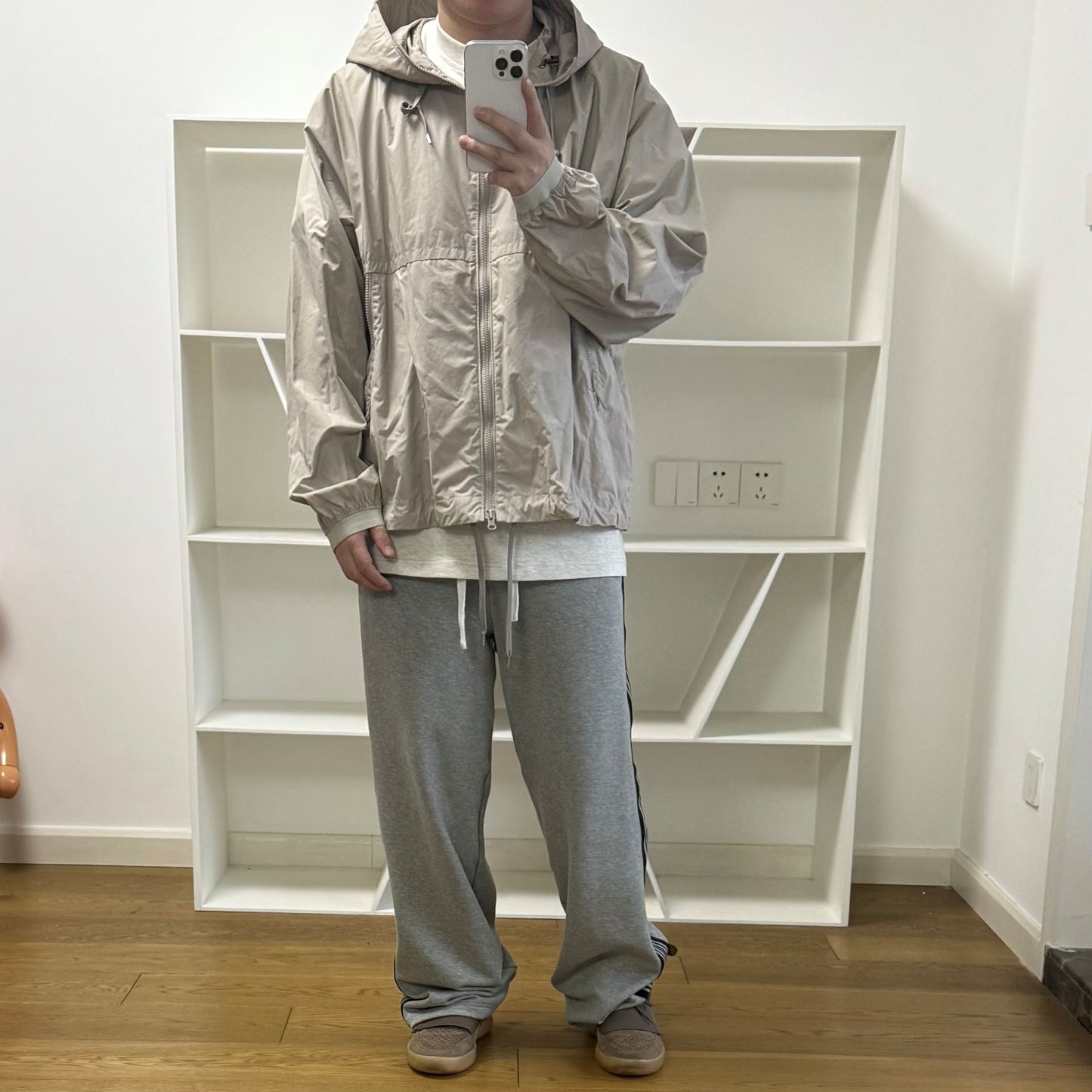 BTTJOB MOSAIC STRIPES SWEATPANTS GRAY纹镶嵌休闲运动纯棉卫裤