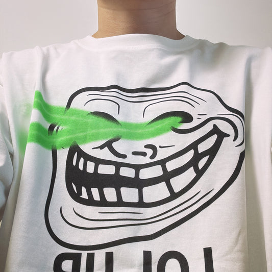 BTTJOB Trollface LOL UR SIDELINED Tshirt巨魔笑脸激光眼短袖
