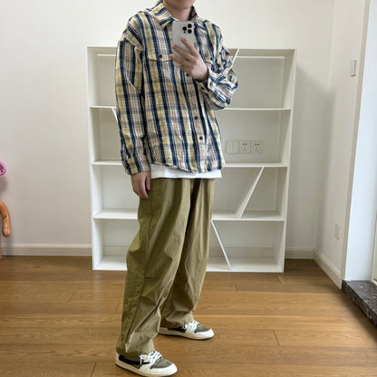 BTTJOB x Washed Cotton 宽松裤#陈冠希卡其绿长裤#pants触手可及